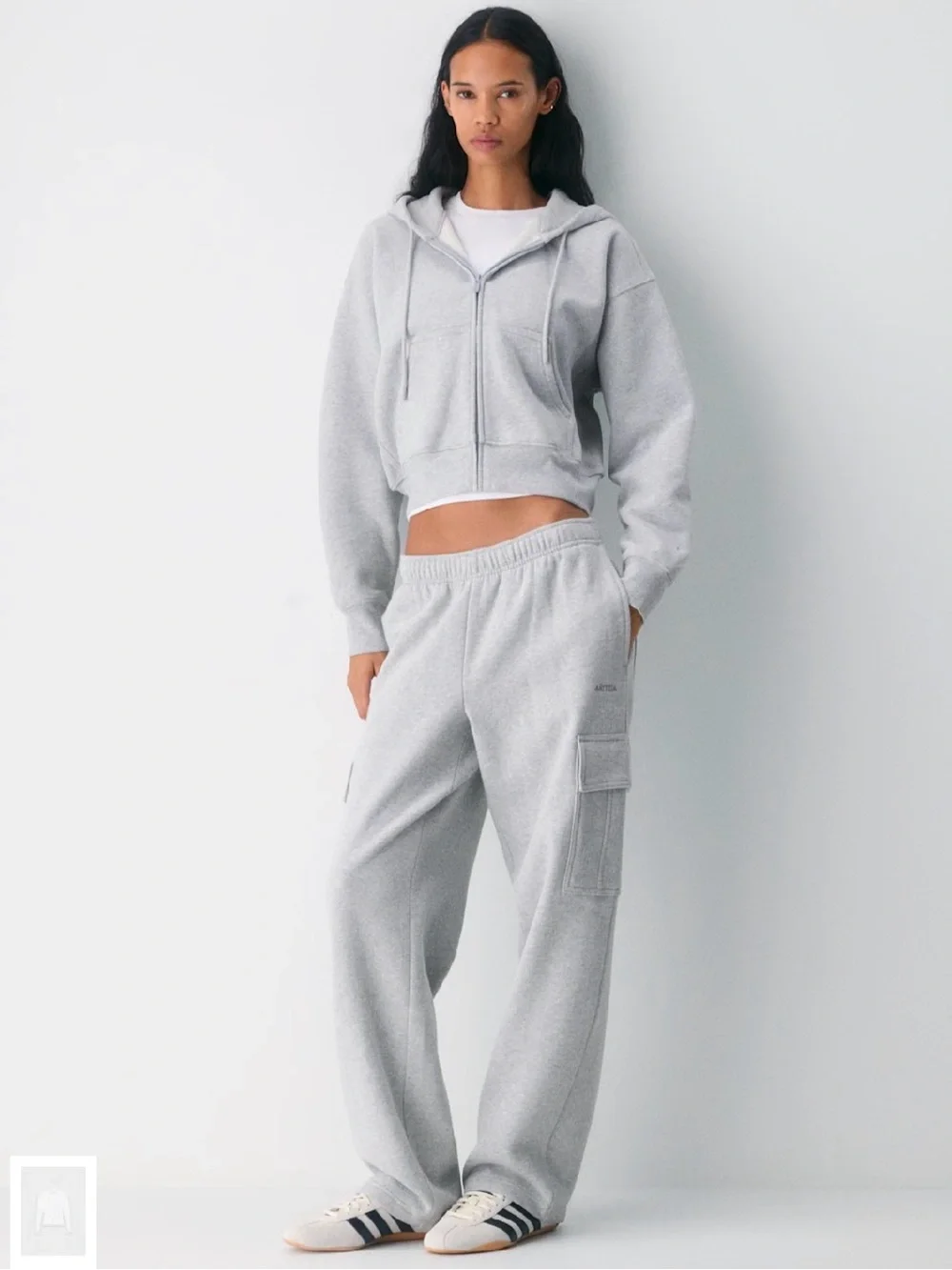 Aritzia cozy sweat fleece boyfriend boxy zip hoodie